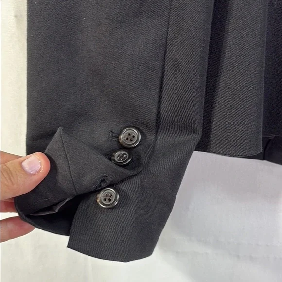 🥖 J. Crew Black stretch, cotton blend single button pleated shoulder Blazer